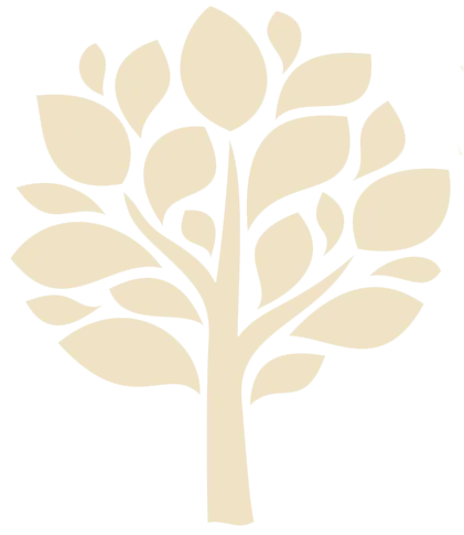 Stylized beige tree with thick trunk and rounded leaves on light gray background, ideal for Blackpool Golf Course & Club décor.